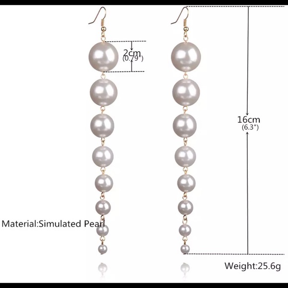 Pearl drop earrings - Picture 2 of 3